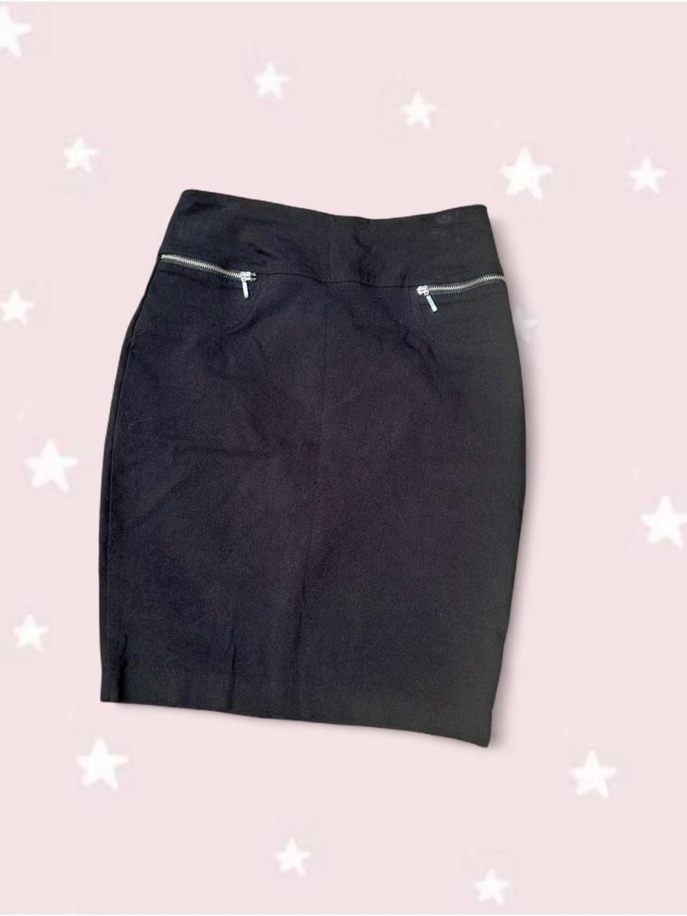 Classic Black Pencil Skirt with Zip Detail - Women